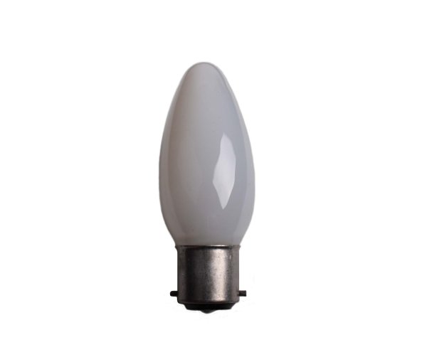 Kaarslamp 25W B22d 230V versterkte constuctie mat
Let op bajonetfitting, geen schroeffitting
