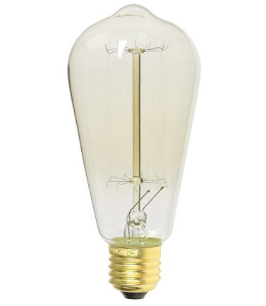 XQ-lite Classic Deco Rustica lamp 40W E27 235V 64x143mm ST64 licht goudtint groot model