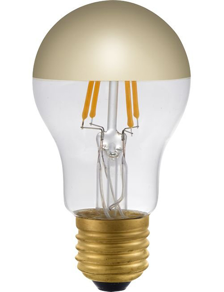 SPL filament LED kopspiegel normaallamp 4W E27 230V 2200K kleur 922 goud dimbaar