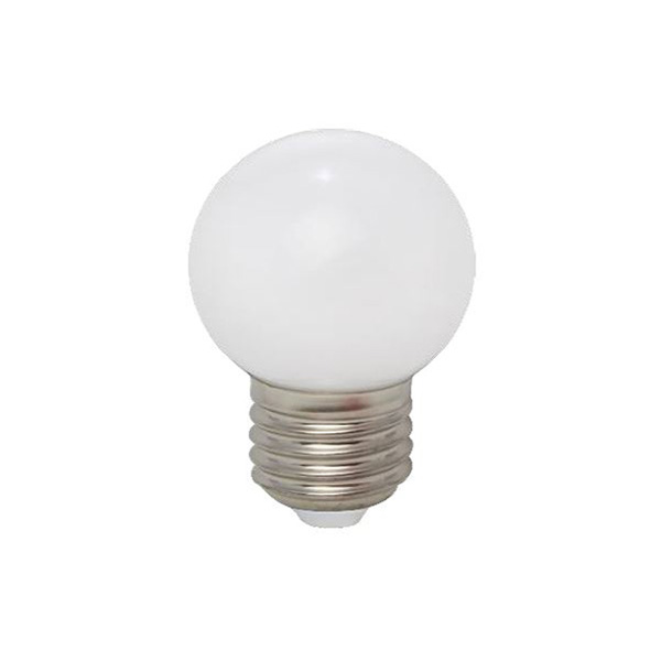 LED kogellamp 1W E27 230V kleur 822 2200K met kunststofbol niet dimbaar