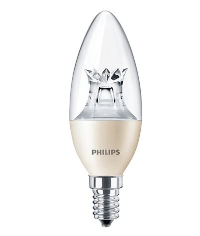 Philips Master LED kaarslamp DT 8W=60W E14 220V-240V 2700K-2200K kleur 827-822 B40 helder dimbaar