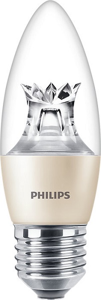 Philips Master LED B38 kaarslamp DT 5,5W=40W E27 220V-240V 2700K-2200K kleur 827-822 helder DimTone dimbaar