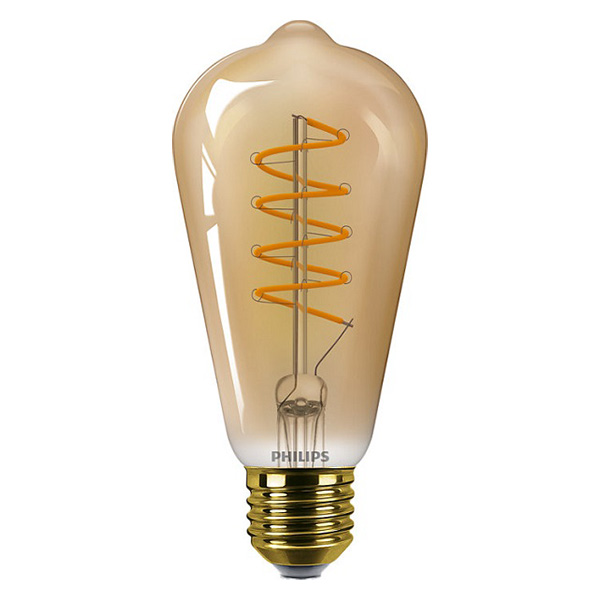 Philips Classic Edison ST64 filament LEDlamp 4W=25W E27 220V-240V 1800K kleur 818 goud dimbaar