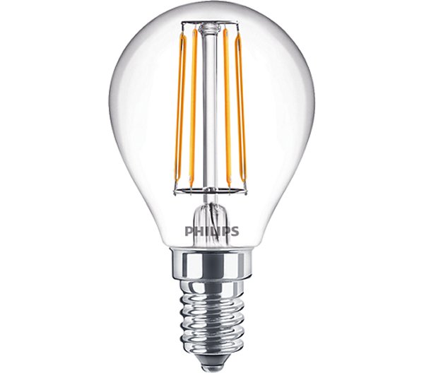 Philips filament LED kogellamp 4,3W-40W E14 220V-240V 2700K kleur 827 P45 helder niet dimbaar