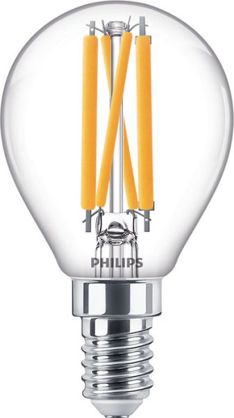 Philips Classic filament LED kogellamp DT 4,5W=40W E14 220V-240V 2700K-2200K kleur 927-922 P45 helder DimTone dimbaar