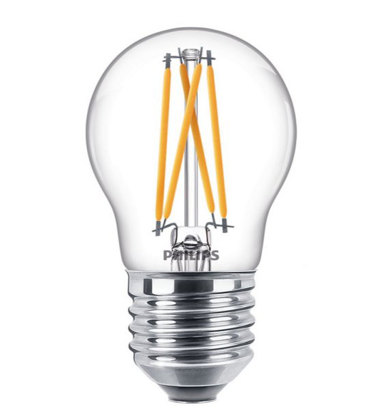 Philips Classic filament LED kogellamp DT 6W=40W E27 220V-240V 2700K-2200K kleur 927-922 P45 helder DimTone dimbaar blister