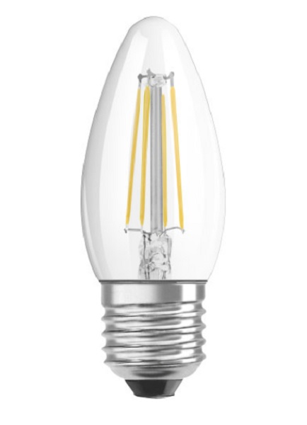 Osram Parathom Retrofit Classic B filament LED kaarslamp 4W=40W E27 220V-240V 2700K kleur 827 B35 helder niet dimbaar