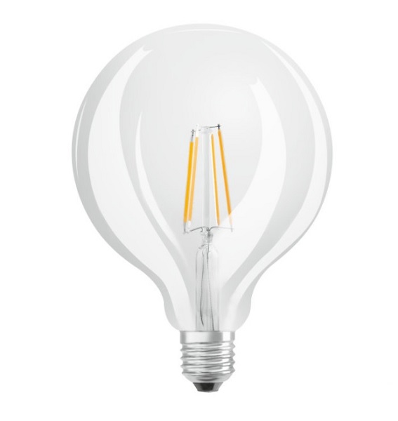 Osram Parathom filament Retrofit LED globelamp 125mm 6,5W=60W E27 220V-240V 2700K kleur 827 helder niet dimbaar