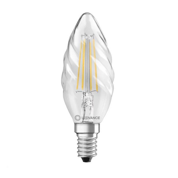 Ledvance Performance Class filament LED kaarslamp gedraaid 4W=40W E14 220V-240V 827 2700K BW40 helder niet dimbaar