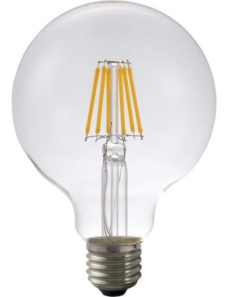 SPL filament LED globelamp 95mm 5,5W E27 230V 2500K kleur 925 helder dimbaar