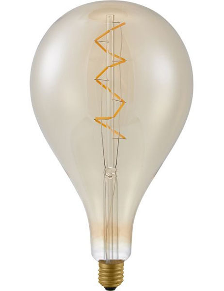 SPL Big Spiral flexLED filament LED globelamp 6W E27 230V 2200K kleur 922 165mm goud dimbaar