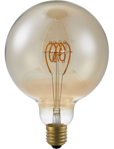 SPL flexLED filament LED globelamp 125mm 4,5W E27 230V 2200K kleur 922 goud dimbaar