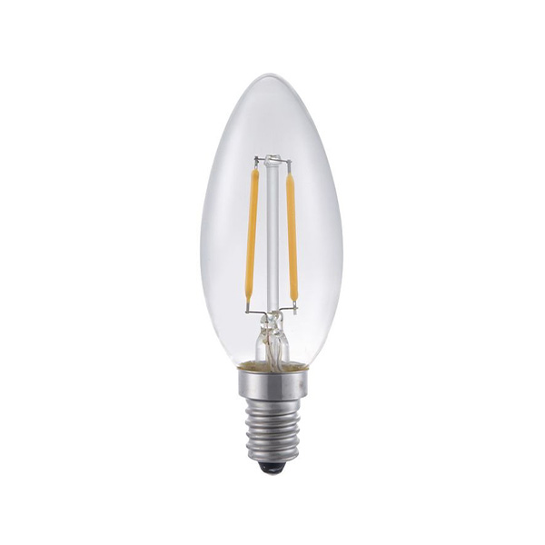 SPL filament LED kaarslamp 2W E14 230V 2500K kleur 925 helder dimbaar