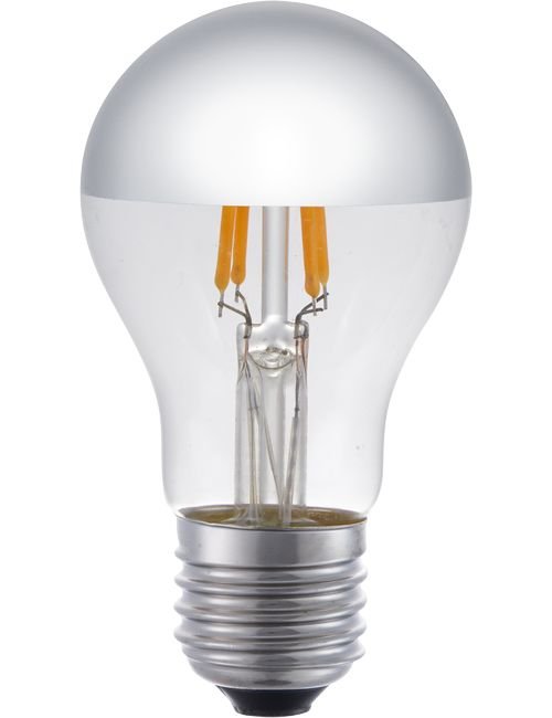 SPL filament LED kopspiegel normaallamp 4W E27 230V 2200K kleur 922 zilver dimbaar