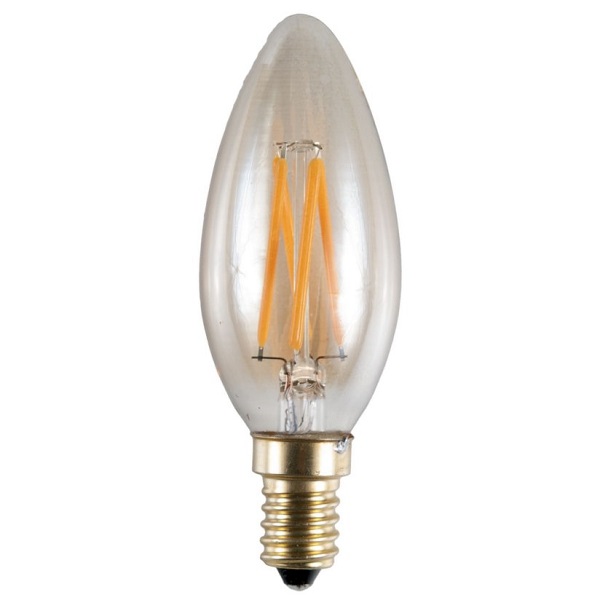 SPL filament LED kaarslamp 4W E14 230V 2000K kleur 920 goud dimbaar