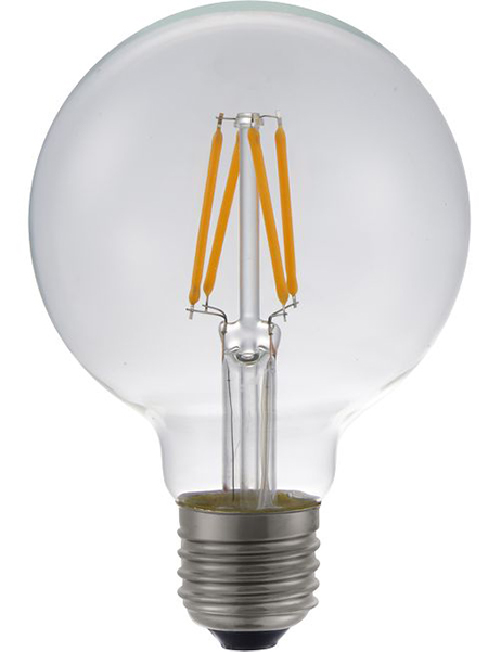 SPL filament LED globelamp 80mm 4W E27 230V 2500K kleur 925 helder dimbaar