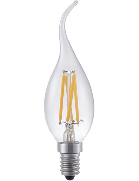 SPL filament LED bentip kaarslamp 4W E14 230V 2500K kleur 925 helder dimbaar