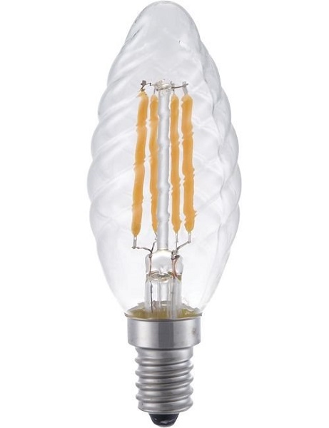 SPL filament LED gedraaide kaarslamp 4W=32W E14 230V 922 2200K helder dimbaar
