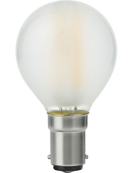 SPL filament LED kogellamp 4W=33W Ba15d 230V 925 2500K mat dimbaar