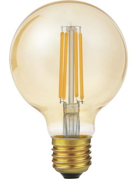 SPL filament LED globelamp 80mm 6,5W E27 230V 922 2200K goud dimbaar