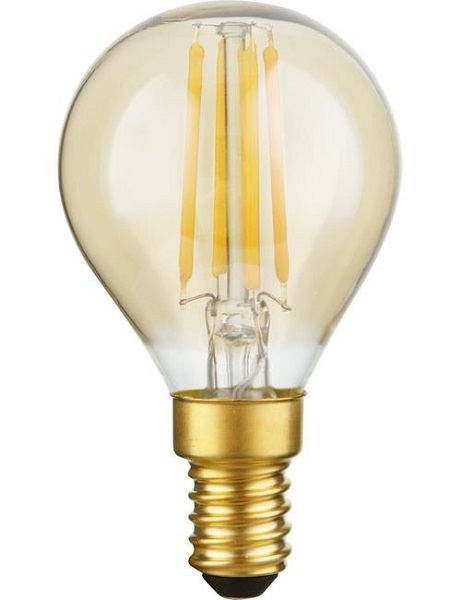 SPL filament LED kogellamp 3W=23W E14 230V 922 2200K goud dimbaar