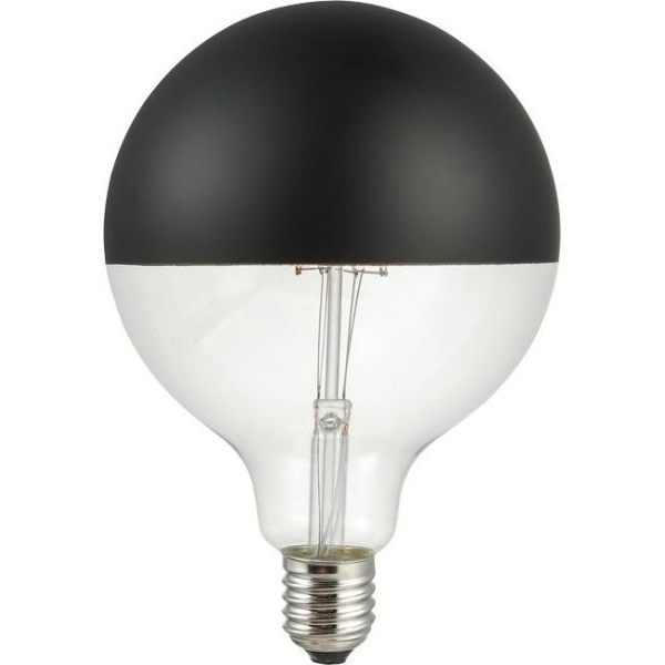 SPL filament LED globe kopspiegellamp 125mm 6,5W E27 230V 2500K kleur 925 zwart dimbaar