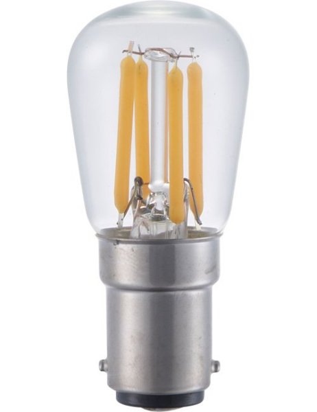 SPL filament Pygmy LED buislamp 3W Ba15d 230V 2500K kleur 925 helder dimbaar