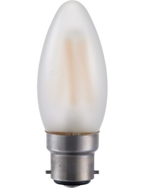 SPL filament LED kaarslamp 1,5W=15W Ba22d 230V 2500K kleur 925 C35 mat dimbaar