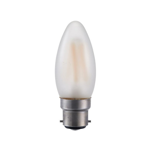 SPL filament LED kaarslamp 4W=30W Ba22d 230V 2500K kleur 925 C35 mat dimbaar