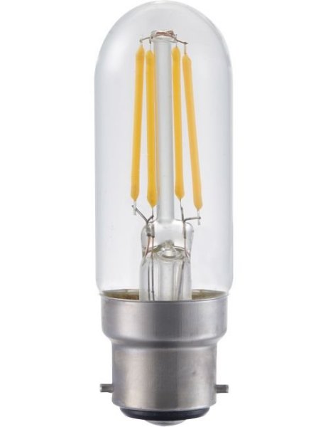 SPL filament LED buislamp 3,5W Ba22d 230V 2700K kleur 827 helder dimbaar