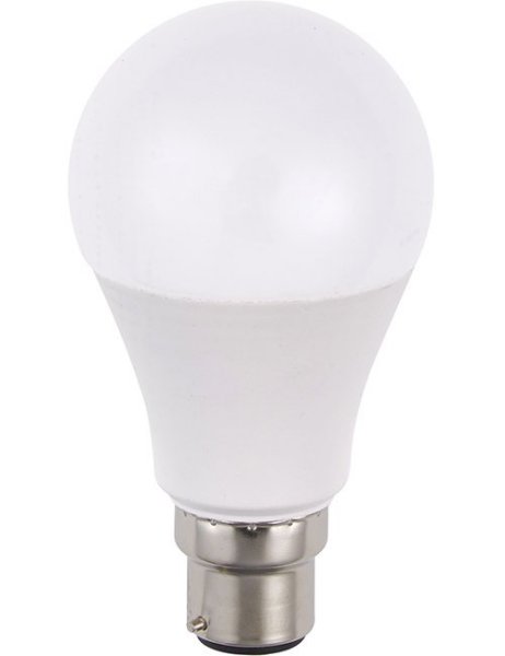 SPL LED normaallamp 10W=60W Ba22d 100V-240V 2700K kleur 827 opaal niet dimbaar