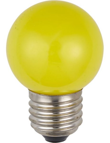 SPL LED kogellamp 1W E27 230V geel niet dimbaar