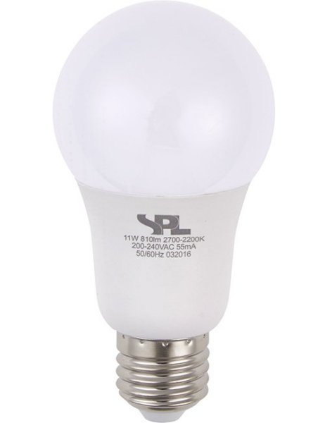 SPL LED normaallamp DimToWarm 11W=60W E27 230V 2700K-2000K kleur 927-920 opaal dimbaar
Dim to warm, kleurtemperatuur verschuift van warmwit (2700K) naar zeer warmwit (2000K) bij volledig dimmen
