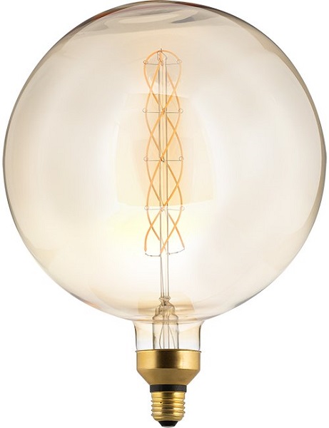 SPL Big Spiral flexLED filament LED globelamp 300mm 6W E27 230V 2000K kleur 920 goud dimbaar
