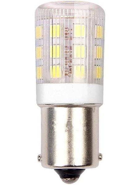 SPL LED buislamp 3W Ba15s 10-24V DC (gelijk) 3000K kleur 830 helder niet dimbaar
