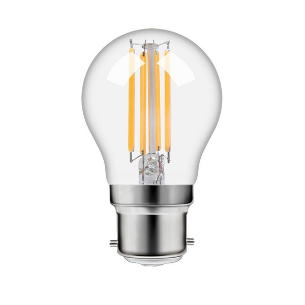 SPL filament LED kogellamp 4W=40W Ba22d 230V 2700K kleur 827 helder dimbaar