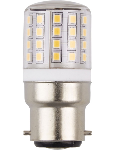 SPL LED buislamp 3W Ba22d 230V 3000K kleur 830 helder niet dimbaar