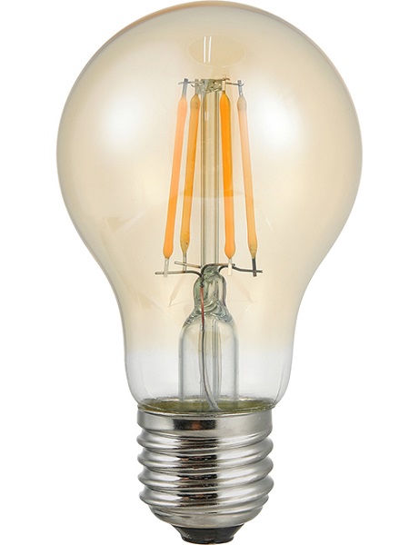 SPL filament LED normaallamp 4W=35W E27 230V 2500K kleur 825 goud dimbaar