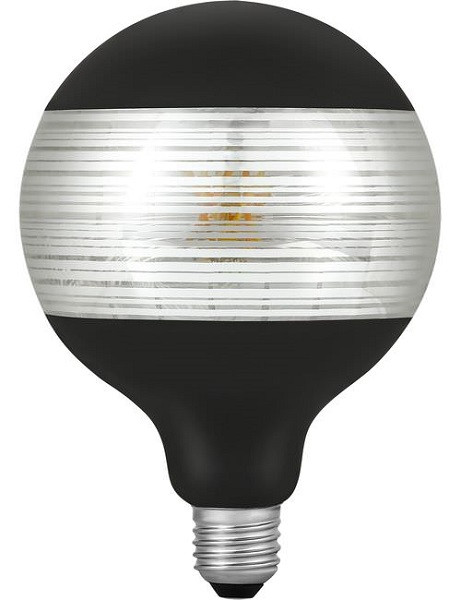 SPL filament LED globelamp Laser line 125mm 4W E27 230V 2500K kleur 925 zwart dimbaar
