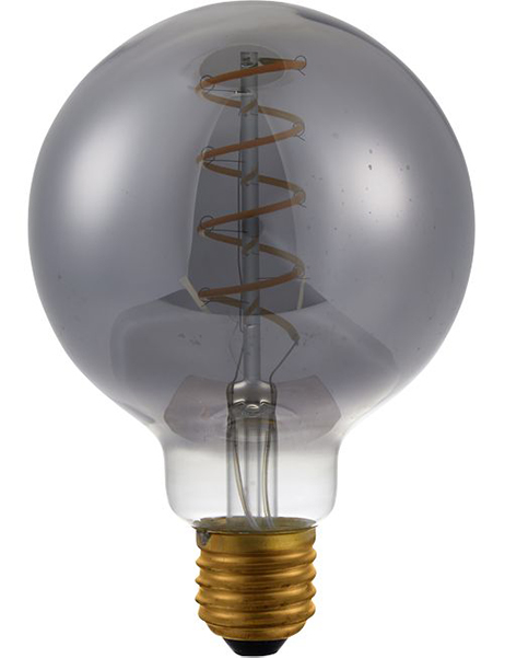SPL flexLED filament LED globelamp 95mm AX 4,5W E27 230V 922 2200K smoke dimbaar