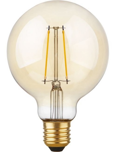 SPL filament LED globelamp 95mm 2,9W E27 230V 922 2200K goud dimbaar