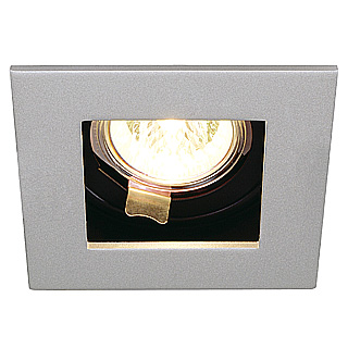 SLV Indi Rec 1S MR16 G5.3 50W plafond inbouwarmatuur kardanisch alleen geschikt voor holle plafonds materiaal dikte 0,5-20mm zilvergrijs/zwart 112444 311027
geen coolbeam lampen toepassen!