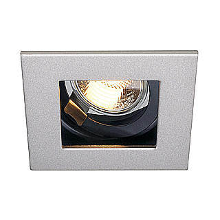 SLV Indi Rec 1S GU10 ES50 50W plafond inbouwarmatuur kardanisch alleen geschikt voor holleplafonds materiaal dikte 0,5-20mm zilvergrijs/zwart 112474 311520