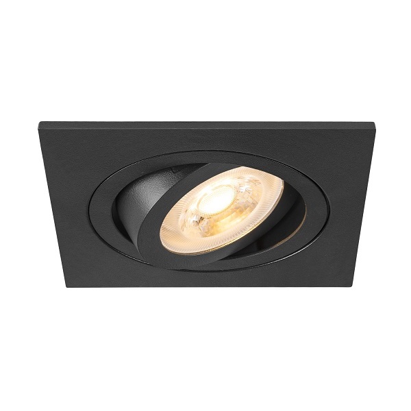 SLV 1007378 New Tria 75 DL inbouwspot vierkant kantelbaar GU10 10W zwart