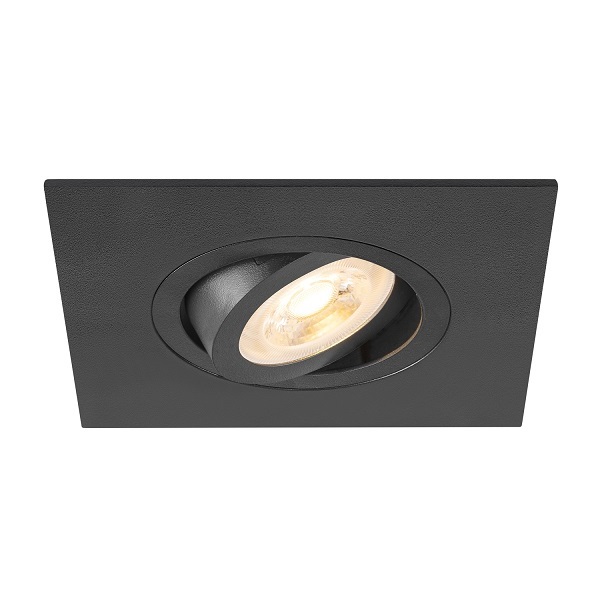 SLV 1007628 New Tria 75 XL DL inbouwspot vierkant kantelbaar GU10 10W zwart