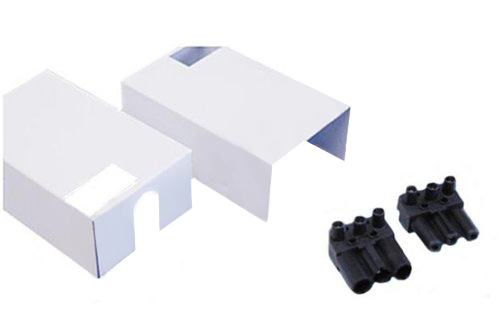 PIL Lumis Speedline T5 voedingsstekker met male en female connector en 2 afdekkapjes