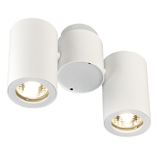 SLV 151831 Enola B spot 2 GU10 ES50 50W wand- en plafond opbouwarmatuur wit