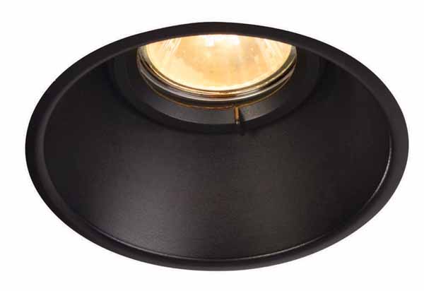 SLV 113160 Horn DL Single GU10 ES50 25W plafond inbouwarmatuur mat zwart