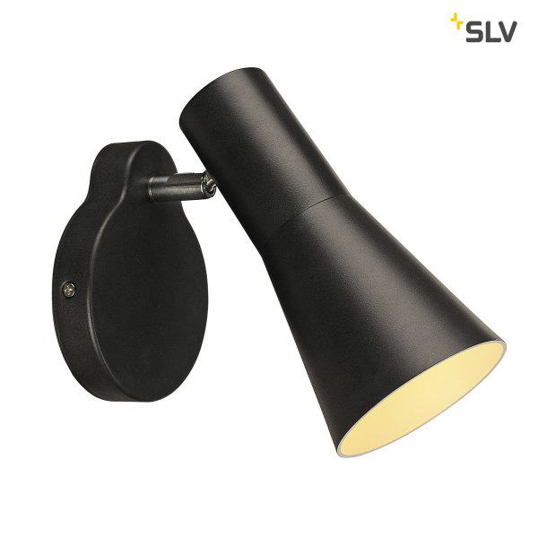 SLV 148540 Phelia wand opbouwarmatuur GU10 35W inclusief schakelaar zwart