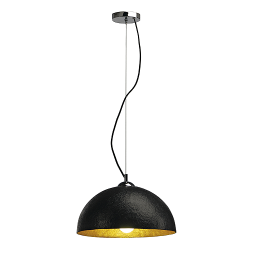 SLV Forchini PD-2 E27 40W pendelarmatuur rond zwart/zilver 155500 309409